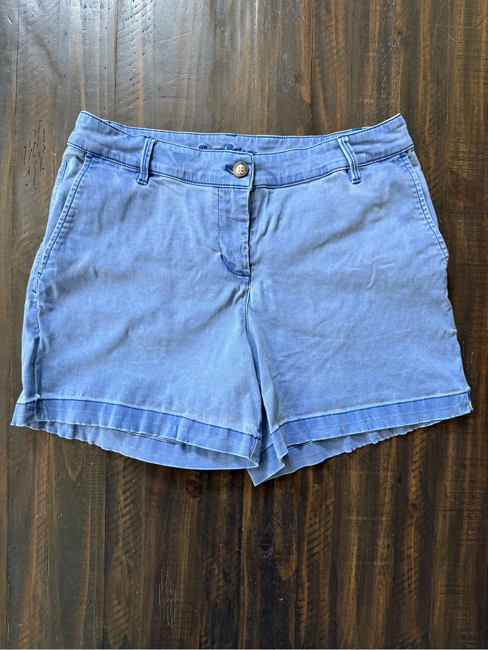 Tommy Bahama Shorts Womens 8 Faded Blue Chino Twill Flat Front Pockets 5 Inseam